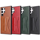 Card Slot Leather Kickstand Case For Samsung Galaxy S23 S22 S21 Ultra Plus
