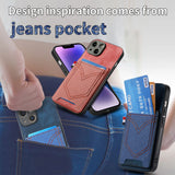 Cards Slot Wallet Leather Lens Protection Magnetic Denim Pocket Case for iPhone 14 13 12 series