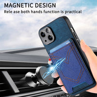 Cards Slot Wallet Leather Lens Protection Magnetic Denim Pocket Case for iPhone 14 13 12 series