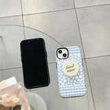 Cartoon Blue Background Daisy Bracket Shockproof Drop Resistant Case For iPhone 14 13 12 series