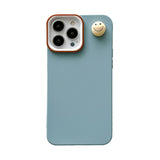 Smiley Cartoon Solid Color Silicone Case For iPhone 14 13 12 series