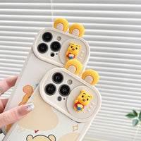 Cartoon Sliding Window Soft Case for iPhone 14 13 12 series