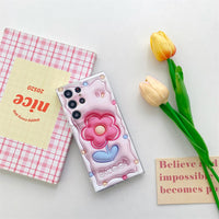 Cartoon Flower Butterfly Case for Samsung Galaxy S23 S22 S21 Ultra Plus