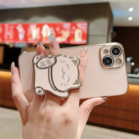 Cartoon Fortune Cute Maneki Neko Cat Stand Holder Case for iPhone 14 13 12 series