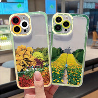 Cartoon Idyllic Scenery Shockproof Soft Cases For iPhone 14 13 12 series