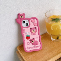 Cartoon 3D Lotso Soft Case for iPhone 14 13 12 series