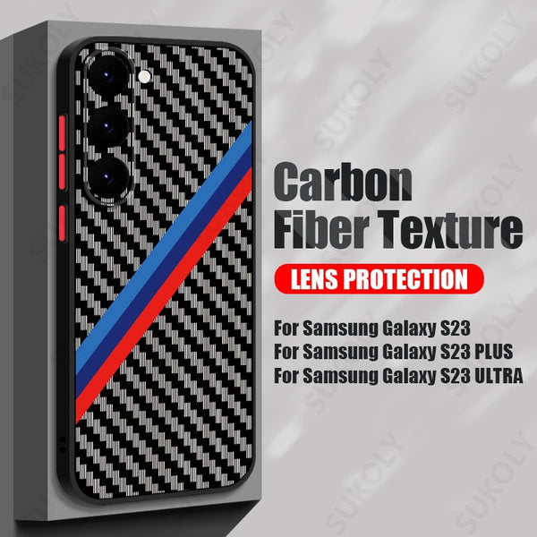 Shockproof Carbon Fiber Texture Case For Samsung Galaxy S23 S22 S21 series