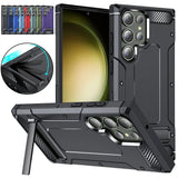 Military Grade Durable Hard Case With Foldable Kickstand For Samsung Galaxy S24 S23 S22 S21 Ultra Plus