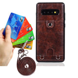 Leather Case with Wallet Card Strap Crossbody Long Chain For Samsung Note 10 Plus 9 S10E S9