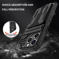 Anti Shock KickStand Bracket Card Slot Case For iPhone 15 series