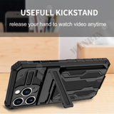 Anti Shock KickStand Bracket Card Slot Case For iPhone 15 series