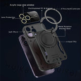 Magnetic Stand Ring Holder Lens Protection TPU Case For iPhone 15 14 13 12 series
