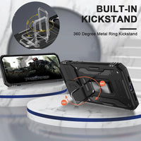 Slide Camera Protection Ring KickStand Armor Case For iPhone 15 14 13 12 series