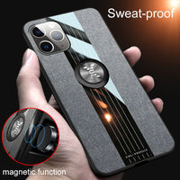 Cloth Finger Ring Stand Magnet Heavy Duty Protection Cover Case For iPhone 11 Pro Max XS XR X