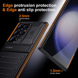 Full-Body Rugged Armor Anti-Drop Airbag Case with Stand Slide Camera Cover For Samsung Galaxy S24 Ultra