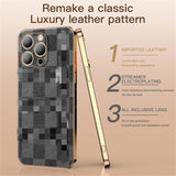 Slim Leather Protective Stripe Case for iPhone 15 14 13 series