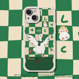 Cute Duck Color Square Block Pastel Case For iPhone 14 13 12 series