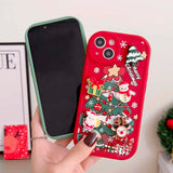 Christmas Elk Snowman Santa Claus Cartoon Soft Case For iPhone 15 14 13 12 series