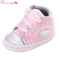 Polka Dots Baby Girls Autumn Lace-Up First Walkers Sneakers Shoes