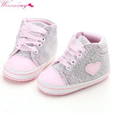 Polka Dots Baby Girls Autumn Lace-Up First Walkers Sneakers Shoes