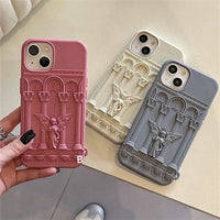 Classical Art Angel Statue 3D Retro Soft Silicone Case For iPhone 14 13 12 series