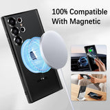 Magnetic Magsafe Wireless Charger Clear Silicone Case For Samsung Galaxy S23 S22 S21 series