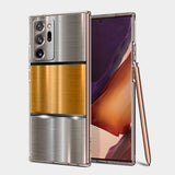 Clear Silicone Dark Brushed Metal Texture Case For Samsung S22 S21 series