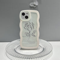 Transparent Floral Rose Soft Case With Beads Lanyard For iPhone 14 13 12 series