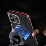 600D Kevlar Magnetic Metal Camera Ring Wrapped Edge Case For iPhone 15 14 series