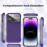 Cooling Rimless Glass Big Window Lens Protection Shockproof Case For iPhone 14 13 12 series