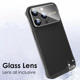 Cooling Rimless Glass Big Window Lens Protection Shockproof Case For iPhone 14 13 12 series