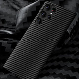 Ultra Slim Contrast Color Carbon Fiber Texture TPU Case For Samsung Galaxy S23 S24 S22 S21 series