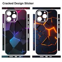 Cracked Design Decal Skin Back Protector Film Cover 3M Wrap Colorful Stickers for iPhone 15 14 13 12 series