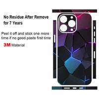 Cracked Design Decal Skin Back Protector Film Cover 3M Wrap Colorful Stickers for iPhone 15 14 13 12 series