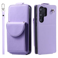 Leather Standing KickStand Wallet Case With Crossbody Lanyard For Samsung Galaxy S23 S22 S21 Ultra Plus