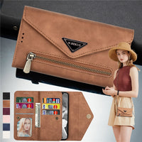 Crossbody Leather Zipper Wallet Case for iPhone 14 13 12 series