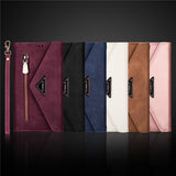 Crossbody Leather Zipper Wallet Case for iPhone 14 13 12 series