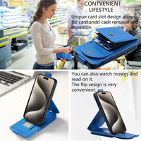 Flip Stand Leather Wallet Case With Hand Strap For iPhone 15 14 13 12 series