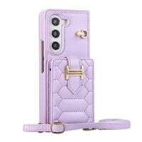 Crossbody Vertical Card Bag Cards Slot Wallet Leather Case for Samsung Galaxy Z Fold 5 4 3