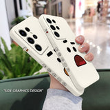 Cute Sad Face Liquid Silicone Case For Samsung Galaxy S23 S22 S21 series