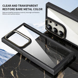 Crystal Clear Transparent Hard PC Soft TPU Shockproof Case With Metal Lens Protection For Samsung Galaxy S23 Ultra