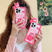 Cute 3D Cartoon Toy Story Lotso Silicone Case for iPhone 14 13 12 series