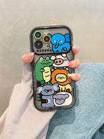 Cute Animal Big Window Camera Protector Soft TPU Silicone Case For iPhone 15 14 13 series