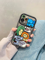Cute Animal Big Window Camera Protector Soft TPU Silicone Case For iPhone 15 14 13 series