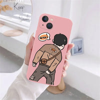 Cute Cartoon Boy Girls Couple Soft Bumper Case for iPhone 15 14 13 series