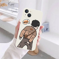 Cute Cartoon Boy Girls Couple Soft Bumper Case for iPhone 15 14 13 series