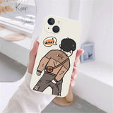 Cute Cartoon Boy Girls Couple Soft Bumper Case for iPhone 15 14 13 series