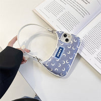 Cute Crescent Moon Hand Bag Shape Case for iPhone 14 13 12 series