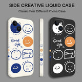 Cute Rainbow Smile Face Shockproof Soft Silicone Case For iPhone 14 13 12 series