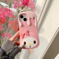 Cute My Melody Pink Ice Cream Soft Silicone Cases For iPhone 14 13 12 series